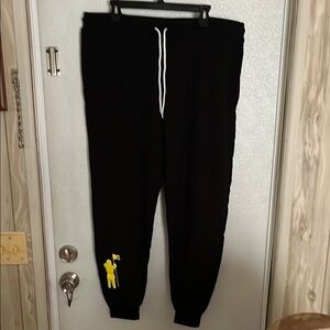 NWOT Black Sweatpants with Yellow MTV Graphic